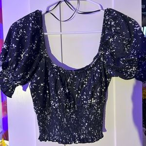 Black Splatter Crop Top